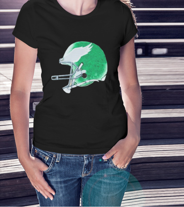 Eagles Green Winged Football Helmet T-Shirt