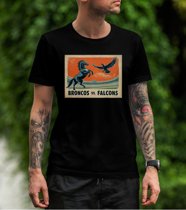 Atlanta Falcons Vs Denver Broncos Vintage Retro NFL Nov 17 T-Shirt