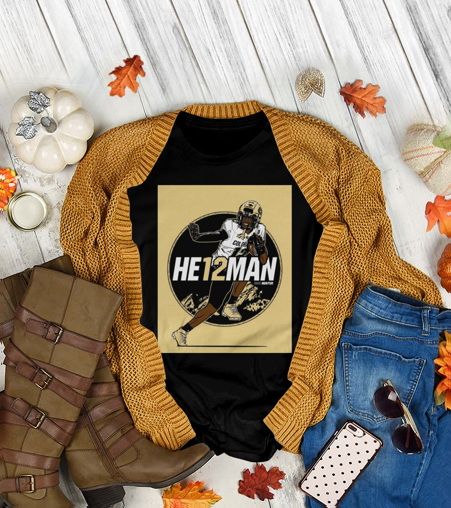 Colorado Buffaloes Football HE12MAN Travis Hunter T-Shirt