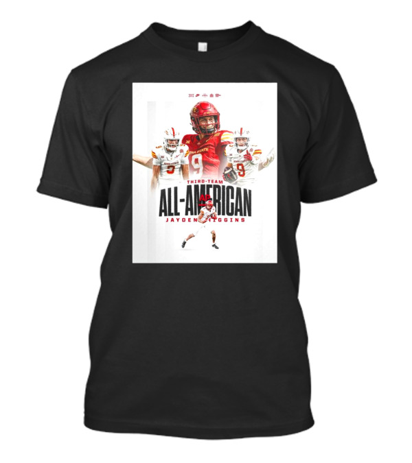 Iowa State Cyclones Jayden Higgins 2024 Third-Team All-American Football T-Shirt