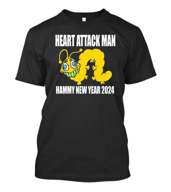 Heart Attack Man Hammy New Year 2024 Yellow Caterpillar Character T-Shirt