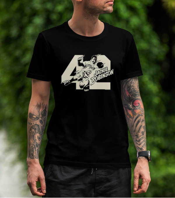 Jackie Robinson Dodgers Sliding 42 MLB Los Angeles T-Shirt