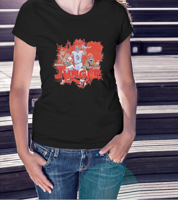 Burrow Higgins Chase The Jungle Cincinnati Bengals NFL T-Shirt