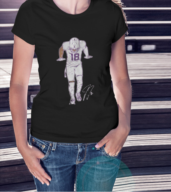 Justin Jefferson The Silencer Signature Number 18 White Uniform T-Shirt