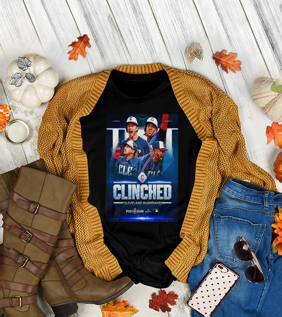CLE Clinched Cleveland Guardians Postseason MLB T-Shirt