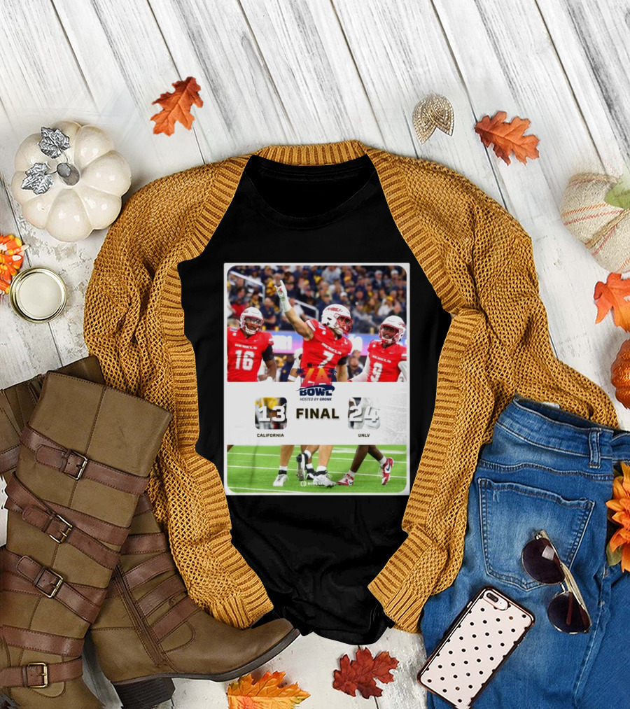 California Golden Bears Vs UNLV Rebels Final 13-24 Score 2024 LA Bowl Hosted by Gronk T-Shirt