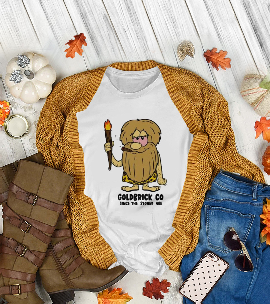 Goldbrick Co Since the Stoned Age Caveman with Torch and Cigar T-Shirt