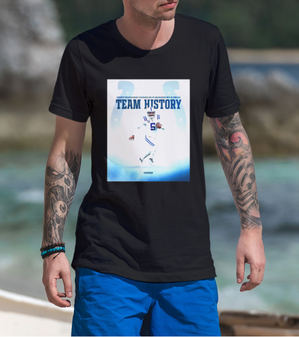 Anthony Richardson Indianapolis Colts Most Rushing Yards By QB In Team History T-Shirt