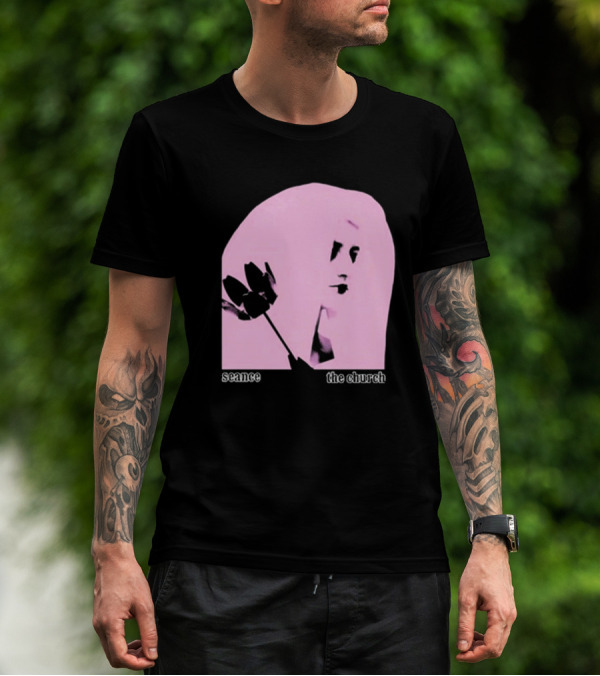 The Church Seance Pink Portrait With Flower T-Shirt