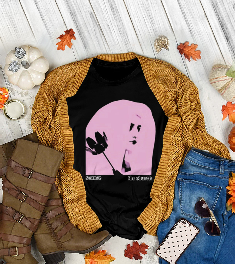 The Church Seance Pink Portrait with Flower T-Shirt
