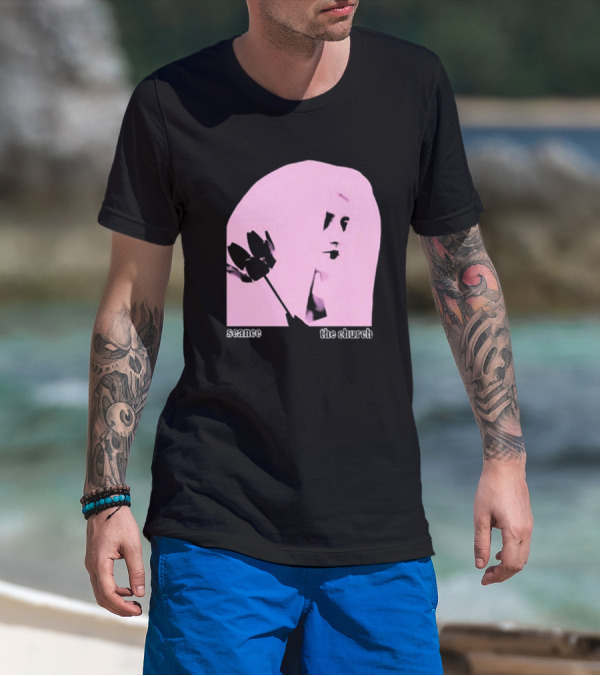 The Church Seance Pink Portrait With Flower T-Shirt