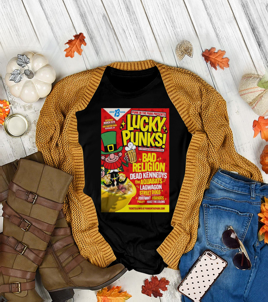 LUCKY PUNKS Punk In The Park Oak Canyon Park March 15 2025 Featuring Bad Religion Dead Kennedys The Aquabats Lagwagon Street Dogs T-Shirt