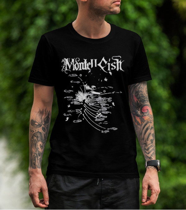 Montell Fish Elegant Black And White Abstract Pond T-Shirt