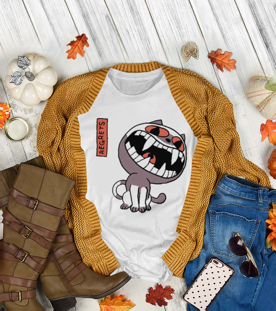 Fangamer OFF Cat Regrets Fierce Face T-Shirt