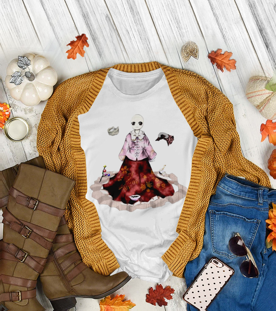 Kaguya Houraisan Fantasy Minimalist Floral Kimono T-Shirt