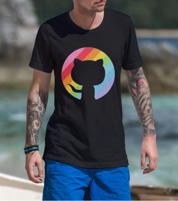 Invertocat Pride Github Merch Rainbow T-Shirt