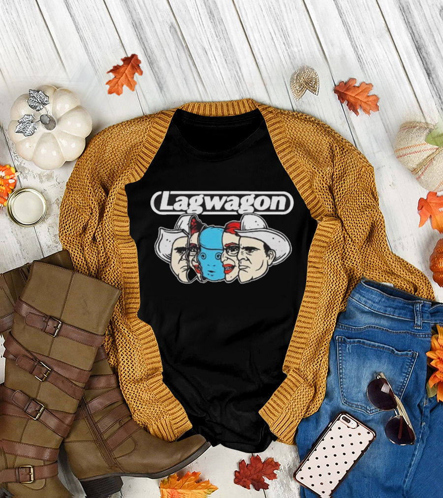 Lagwagon Faces of the Wagon New Band Art Cowboy Mask T-Shirt