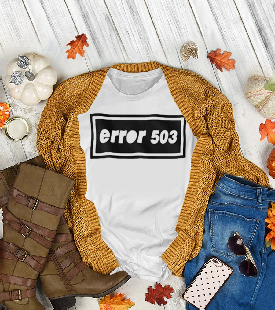 Oasis Error 503 Service Unavailable Black and White T-Shirt