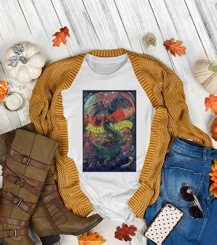 Billy Strings New Year's Eve 2024 New Orleans with Alligator and Pelican T-Shirt