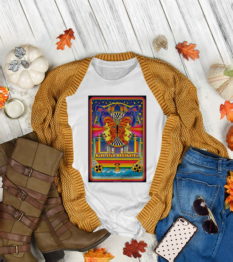 Dark Star Orchestra Philadelphia PA Dec 29 2024 Psychedelic Butterfly Art Franklin Music Hall T-Shirt