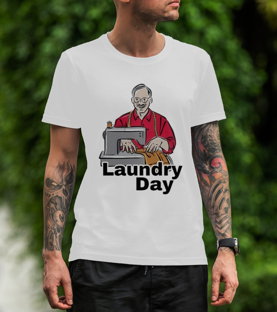 Laundry Day Retro Tailor With Sewing Machine T-Shirt
