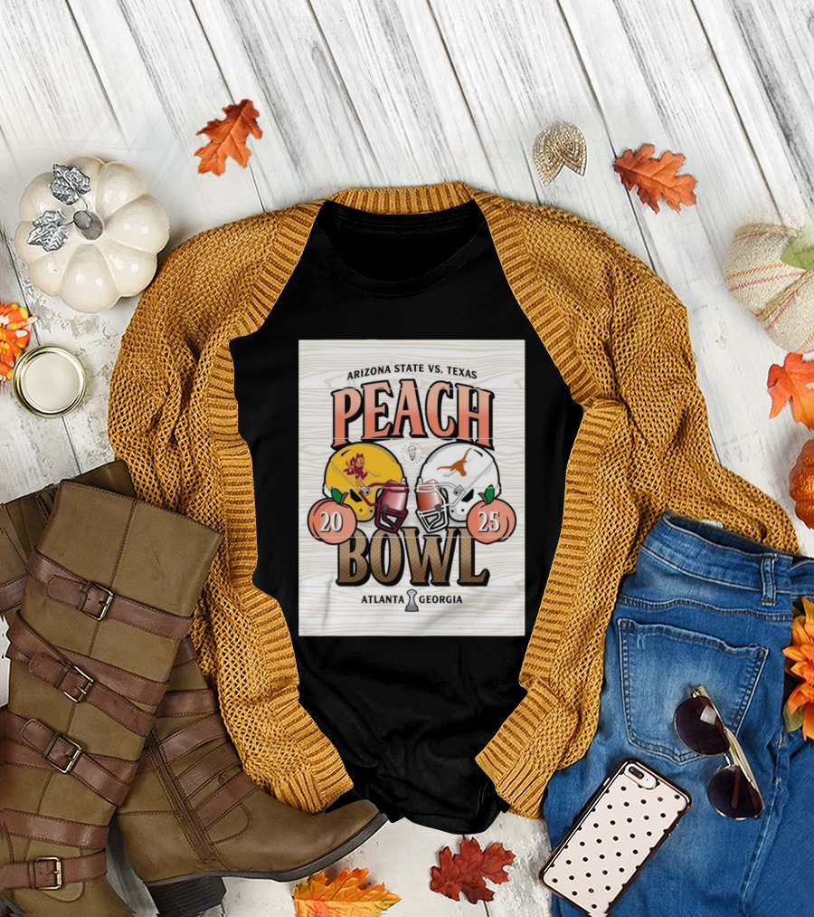 Arizona State vs Texas Peach Bowl 2025 Atlanta Georgia Helmet Clash T-Shirt