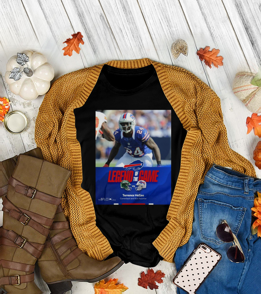 Legend of the Game Terrence McGee New York Jets Vs Buffalo Bills Cornerback and Kick Returner T-Shirt