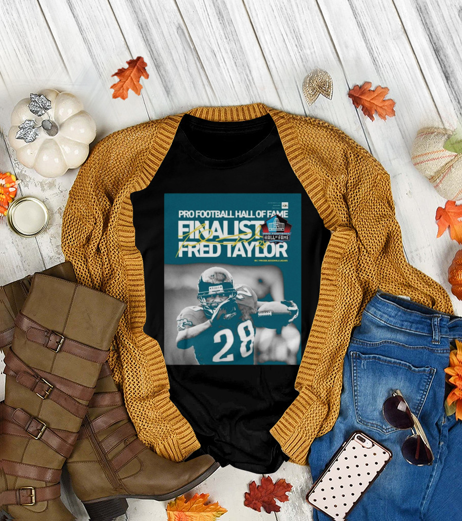 Pro Football Hall of Fame Finalist Fred Taylor 2024 Jacksonville Jaguars Signature T-Shirt