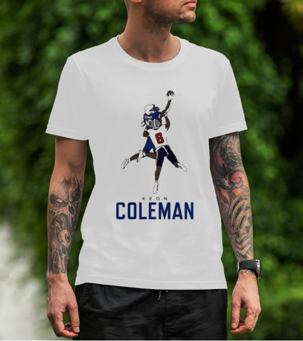 Keon Coleman Buffalo Bills Jumping Catch Player Number 6 T-Shirt