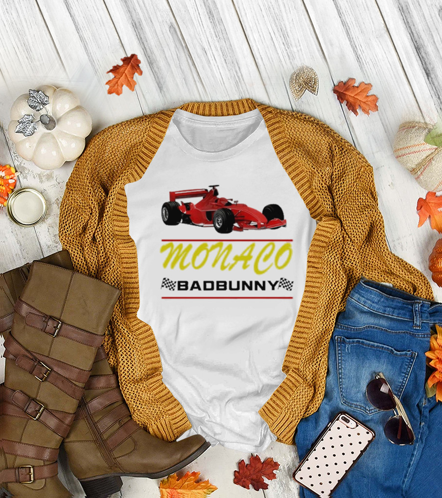 Most Wanted Tour Monaco Bad Bunny Race Car T-Shirt