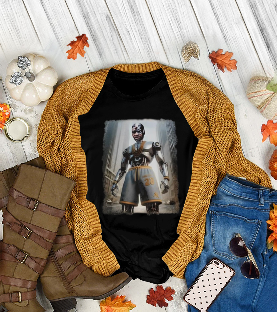 0Xerrl George Droyd In Loving Memory Robotic Figure With Urban Background T-Shirt