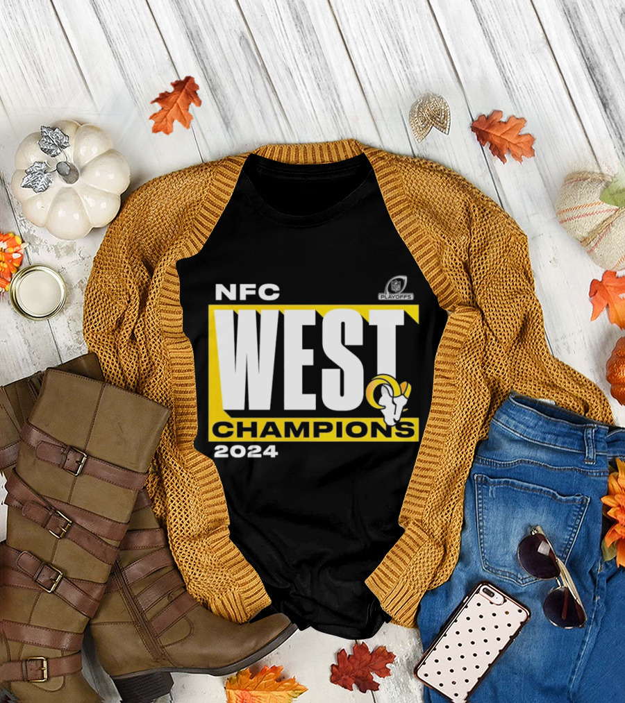Los Angeles Rams 2024 NFC West Champions NFL Playoffs Victory T-Shirt