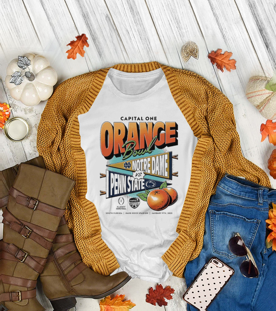 Capital One Orange Bowl Playoff Notre Dame Fighting Irish Vs Penn State Nittany Lions January 9th 2025 South Florida T-Shirt