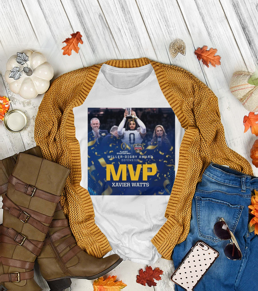 Notre Dame Fighting Irish Xavier Watts Miller-Digby Award Defensive MVP Sugar Bowl 2025 Playoff Quarterfinals T-Shirt