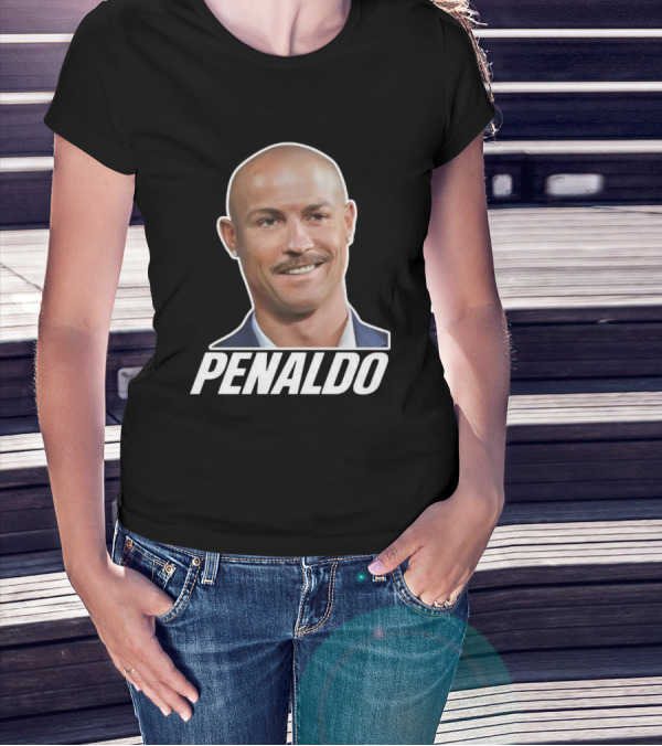 Bruhtees Penaldo Head Bald Mustache T-Shirt