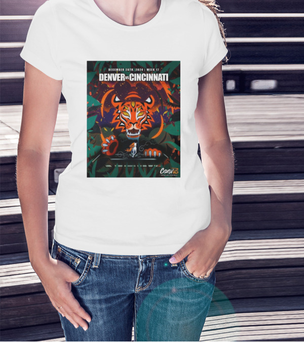 December 28th 2024 Week 17 Denver Vs Cincinnati Tiger Jungle Canvus Premium Cocktails T-Shirt