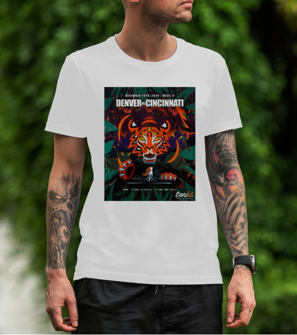 December 28th 2024 Week 17 Denver Vs Cincinnati Tiger Jungle Canvus Premium Cocktails T-Shirt