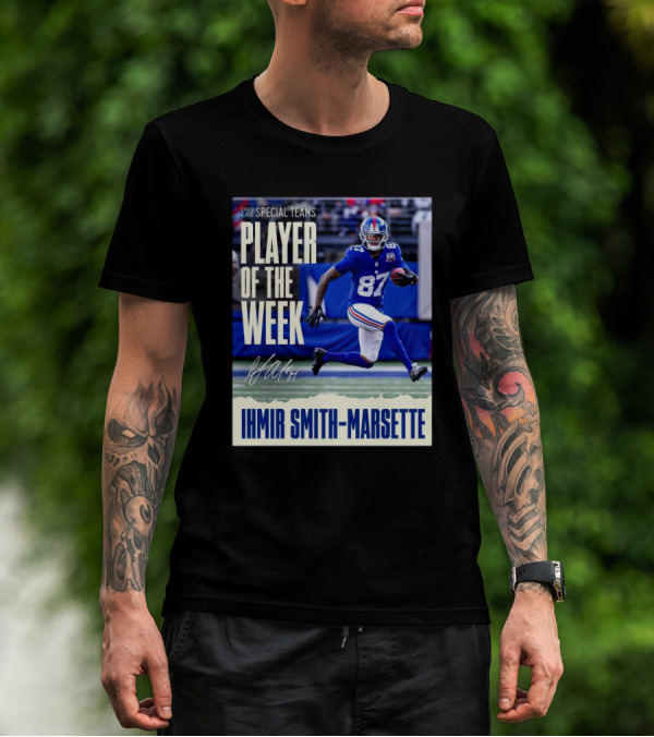 Ihmir Smith-Marsette NFC Special Teams Player Of The Week New York Giants Signature T-Shirt