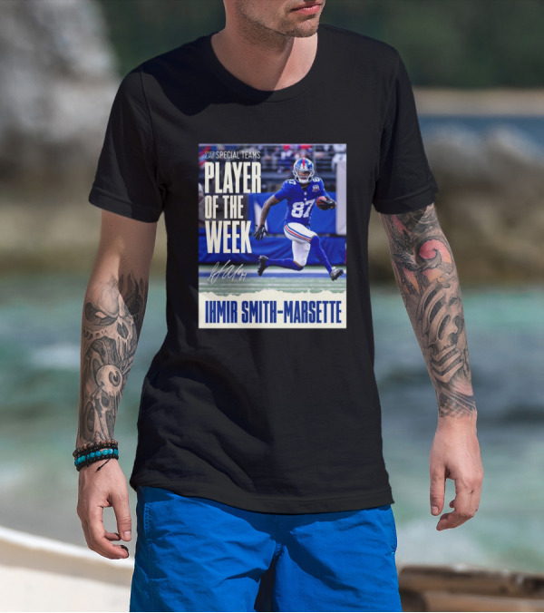 Ihmir Smith-Marsette NFC Special Teams Player Of The Week New York Giants Signature T-Shirt