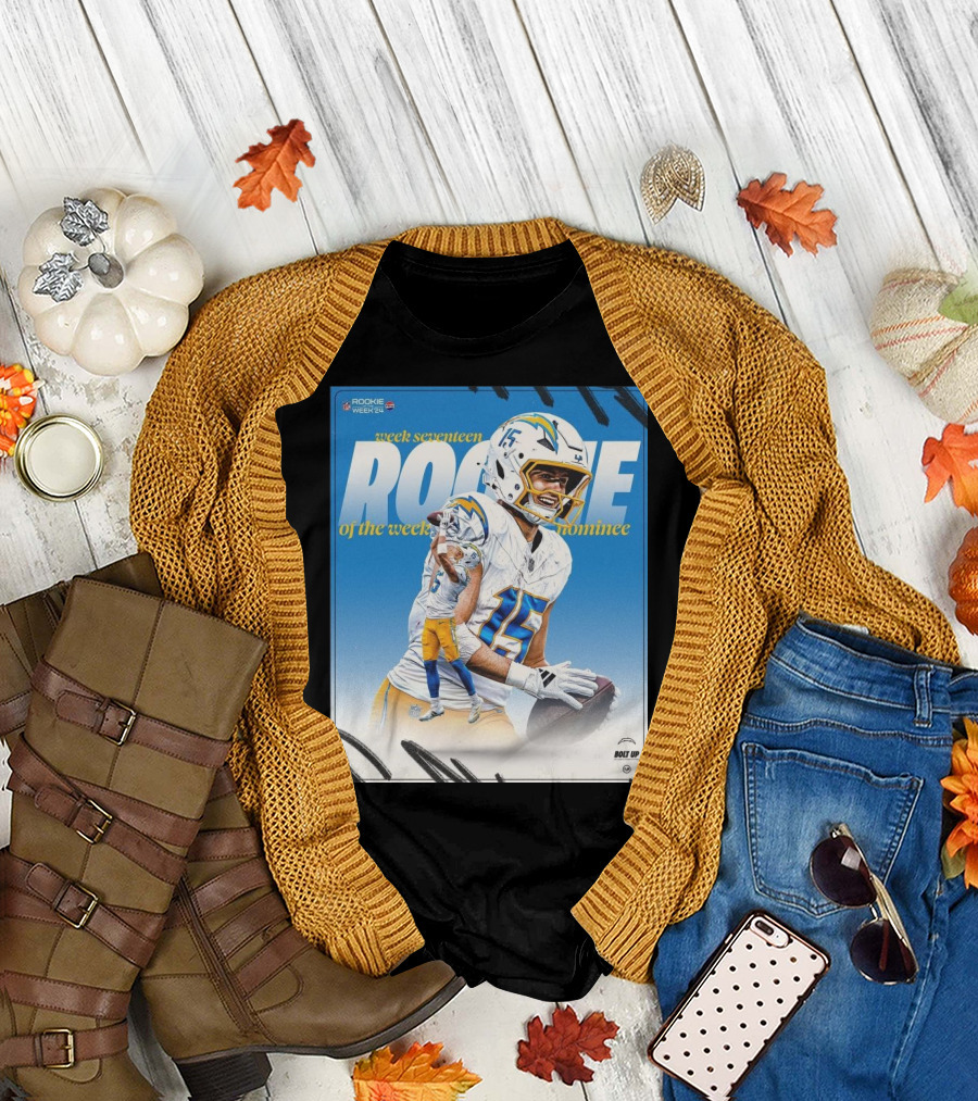 Ladd McConkey Los Angeles Chargers Week Seventeen Rookie Of The Week Nominee Bolt Up T-Shirt