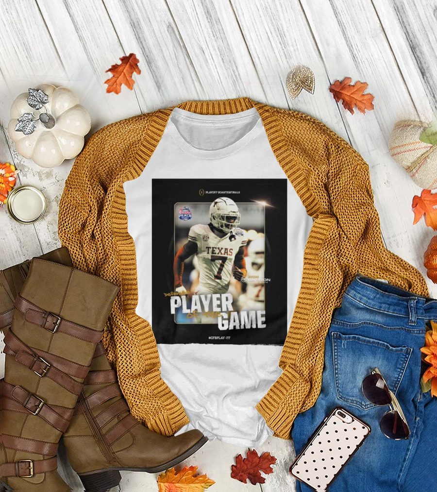 Jahdae Barron Texas Longhorns Defensive Player Of The Game CFB Playoff Peach Bowl Quarterfinals T-Shirt