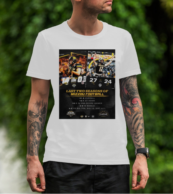 Missouri Tigers 4-0 Against Big Ten Big 12 And ACC Last Two Seasons Of Mizzou Football Champions 21-5 Overall 2-0 In Bowls T-Shirt