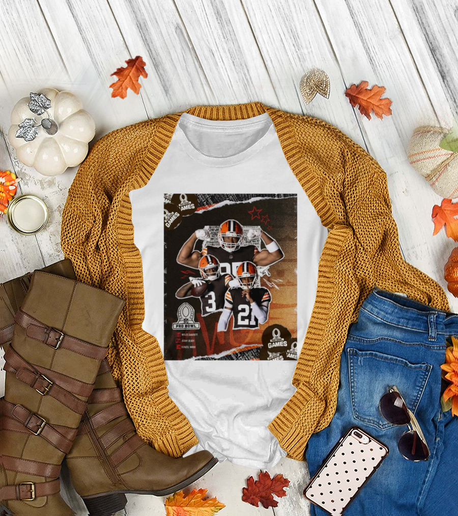 Cleveland Browns Myles Garrett, Denzel Ward, Jerry Jeudy Pro Bowl 2025 NFL Games T-Shirt