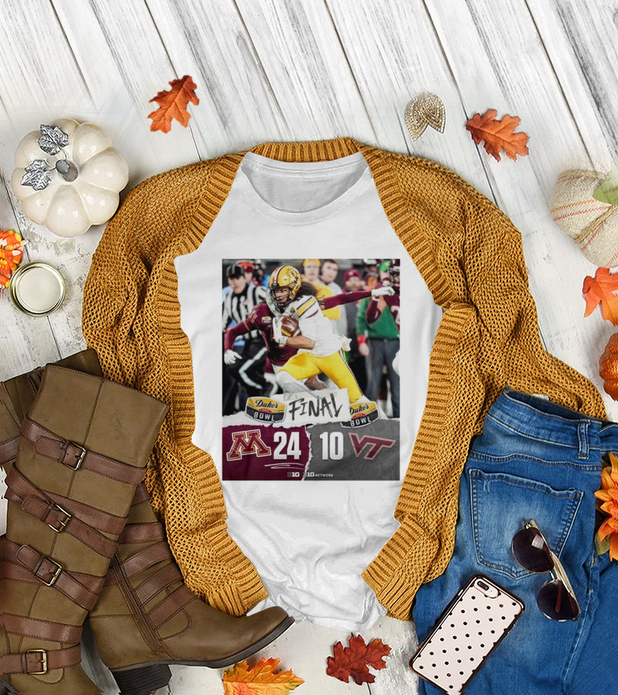 Final Minnesota 24 Virginia Tech 10 Duke's Mayo Bowl Win T-Shirt