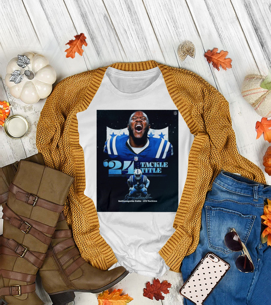 Zaire Franklin Indianapolis Colts '24 Tackle Title 173 Tackles T-Shirt