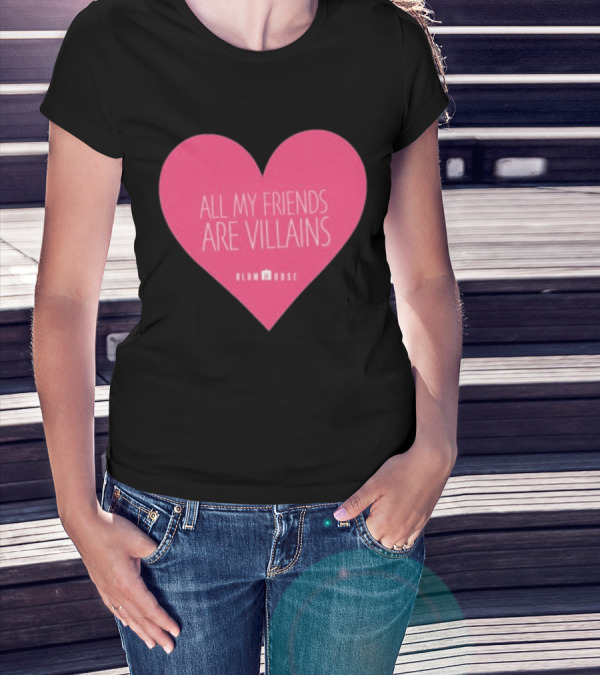Blumhouse All My Friends Are Villains Valentine’s Heart T-Shirt