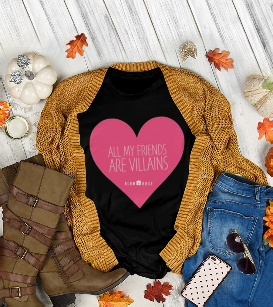 Blumhouse All My Friends Are Villains Valentine’s Heart T-Shirt