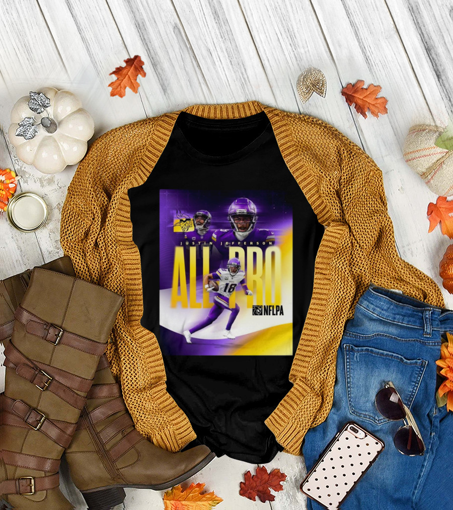 Minnesota Vikings Justin Jefferson NFLPA All-Pro Highlights T-Shirt