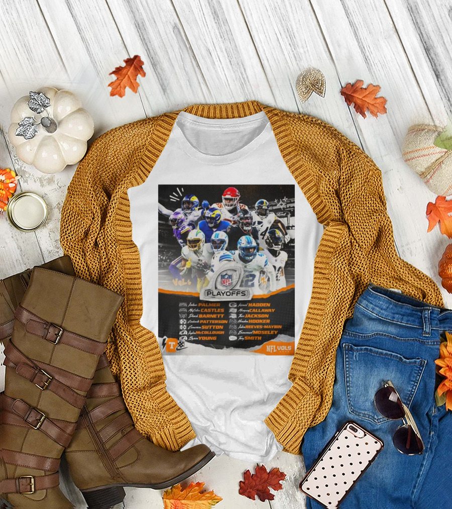 Tennessee Vols NFL Playoffs Palmer Castles Barnett Patterson Sutton McCullough Young Madden Callaway Jackson Hooker Reeves-Maybin Moseley Smith T-Shir