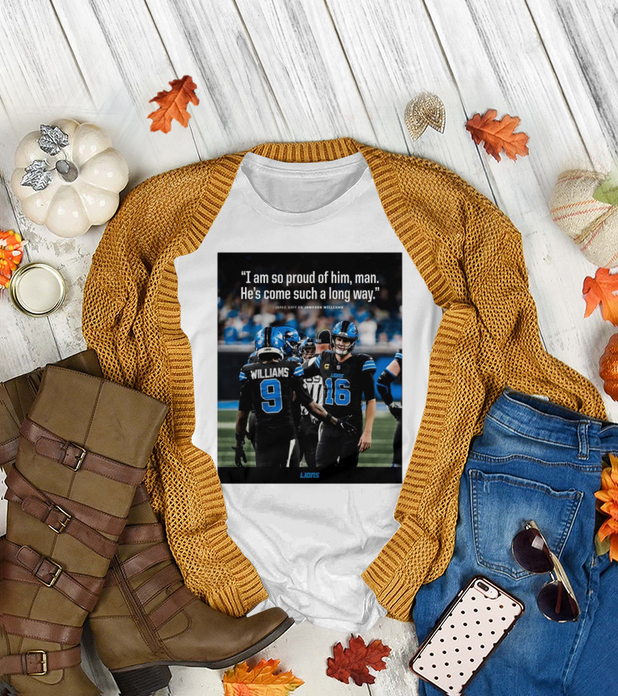 Detroit Lions Jared Goff Proud of Jameson Williams Progress T-Shirt